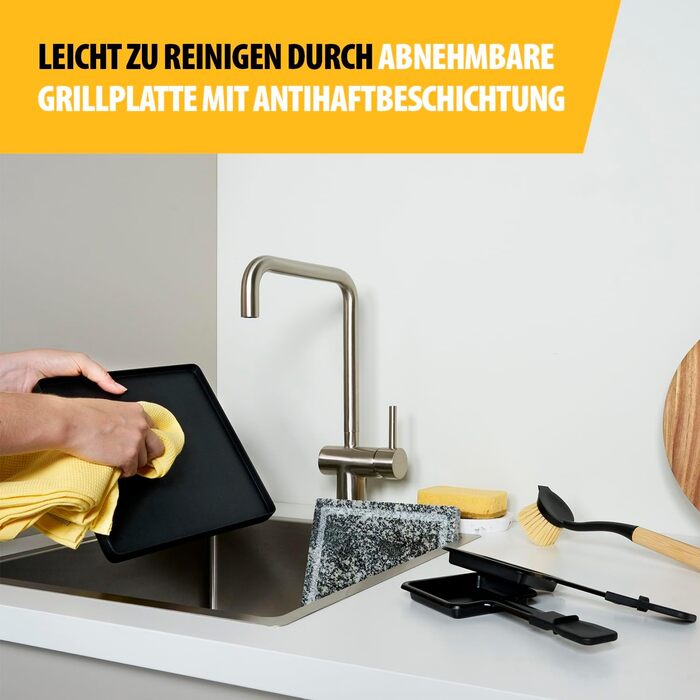 Раклет антипригарне покриття, світловий індикатор, функція гриля чорний, камінь, 2747