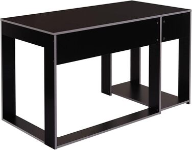 Письмовий стіл Mendler HWC-J26, комп&39ютерний стіл, офісний стіл, 120x60x76 см - чорно-сірий