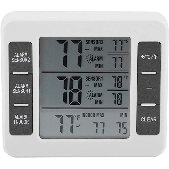 Термометр для холодильника MAGT, термометр для морозильної камери зі звуковою сигналізацією, цифровий, бездротовий, з сенсорним дисплеєм, 2 шт. и, мін/макс для дому, відновлення