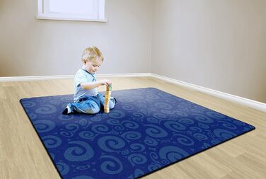 Дитячий килимок з візерунком вихор, 1,8 м х 2,4 м, синій, 389-32A