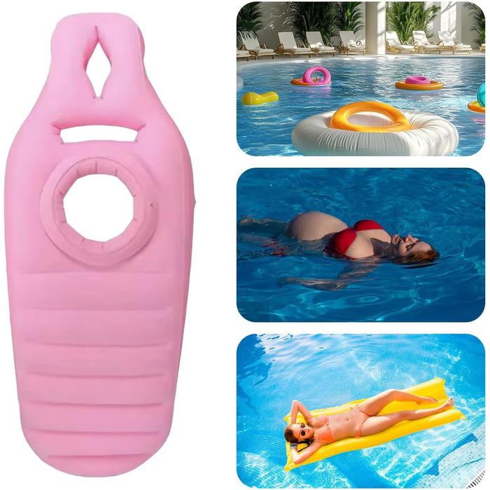 Плаваючий надувний шар для басейну Плаваючий шар для вагітних з отвором для живота розслабляючий пляжний шезлонг для вагітних, товсте ПВХ-покриття, протиковзкий плавучий шар для засмаги з отвором для живота для жінок, для заднього двору