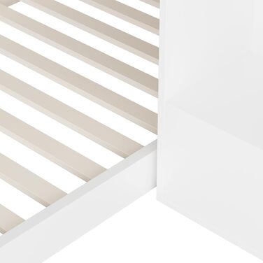 Двоярусне ліжко 90x200 см двоспальне ліжко зі сходами для зберігання речей, дитяче двоярусне ліжко зі стабільним та надійним захистом від падіння для 2 осіб, дитяче ліжко з місцем для зберігання речей/шафками/рейковим каркасом, без матраца (Білий, 90x200 