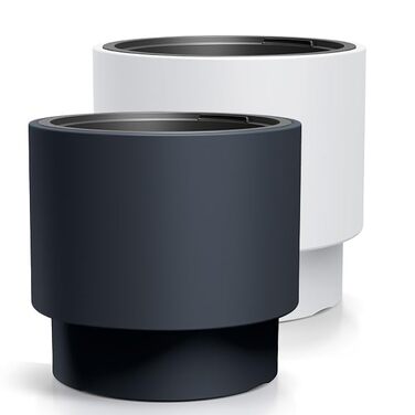 Великий вуличний горщик для квітів - Квітковий горщик із вставкою, Пластиковий квітковий горщик, Великий вуличний квітковий горщик, Горщик для квітів, для саду та балкону (MDBHEN, 30 см Антрацит) 30 см Антрацит Mdbhen