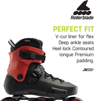 110 Unisex Adult Fitness Inline Skates Black/Red Urban Performance Inline Skates 9/9.5 Unisex Adult Fitness Inline Skates Black/Re