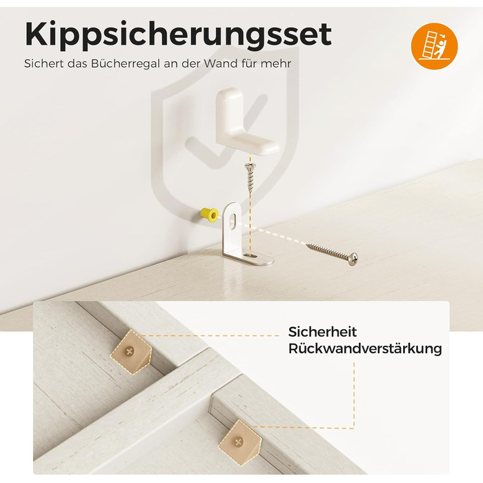 Ярусна книжкова полиця Coleshome з дверцятами та шафою, стояча полиця з шухлядами для зберігання та демонстрації для дому, офісу, вітальні, спальні, біла, 48x24x164,2, 5-