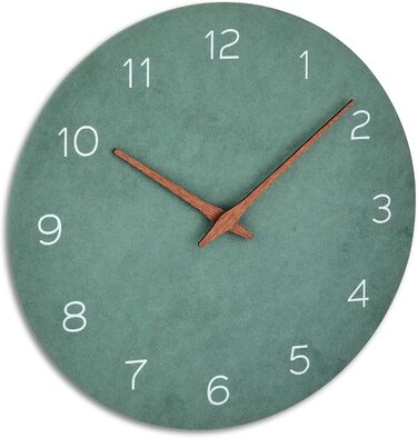 Настінний годинник TFA Dostmann аналог, 60.3054.04, під дерево, кварцовий механізм з тривалим часом автономної роботи, нефритовий