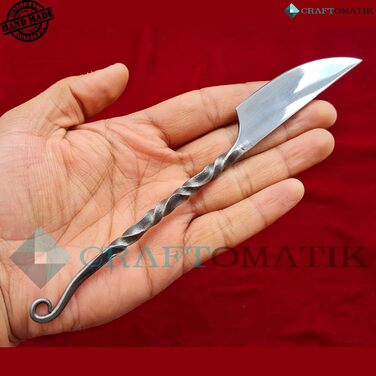 Набір столових приборів ручного кування в середньовічному стилі 3 предмети (ніж, виделка, ложка) зі шкіряним чохлом Подарунковий набір для кухні, кемпінгу та барбекю HFTC07x