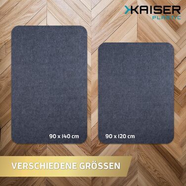 Захисний килимок для підлоги Kaiser, темно-сірий, 90x140 см - килимок для столу, темно-сірий - килимок для стільця - нековзний килимок для стільця - захисний килимок для офісних стільців - килимове покриття, 90 x 140 см