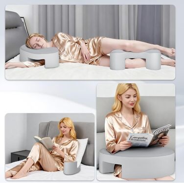 Ергономічна подушка для сну на боці з проймою, подушка для шиї, подушка для голови для сну на боці, подушка для шиї з піни з ефектом пам&39яті для сну на боці, спині та животі, 2 наволочки в комплекті