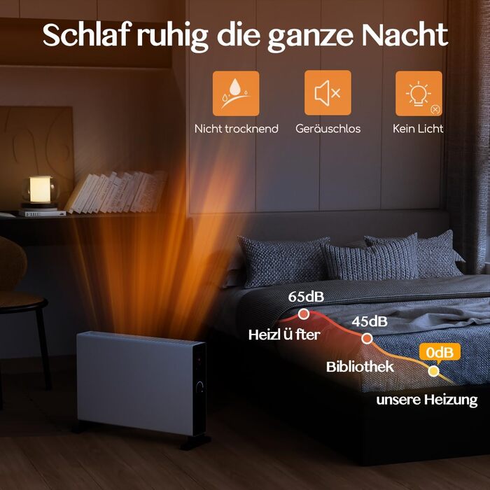 Конвекційний обігрівач, електричний обігрівач, радіатор, кімнатний обігрівач потужністю 1000 Вт/2000 Вт з регульованим режимом для спальні, кухні, офісу, енергоефективний безшумний обігрівач