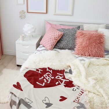 Подарункова ковдра на День святого Валентина, подарунки &quotЯ тебе кохаю&quot для жінок/чоловіків, подарунок кохання для неї, подарунок на річницю для неї/нього, подарунки на річницю весілля, ковдра з написом &quotЯ тебе кохаю&quot 150x130 см, подарунок 