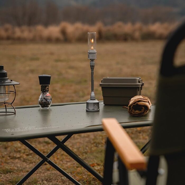 Газовий ліхтар, для кемпінгу та походів, портативний ліхтар із алюмінієвого сплаву, з регульованою світловою рамою, порожнім балоном ізобутану 35 г та подовжувальною штангою (газовий ліхтар)