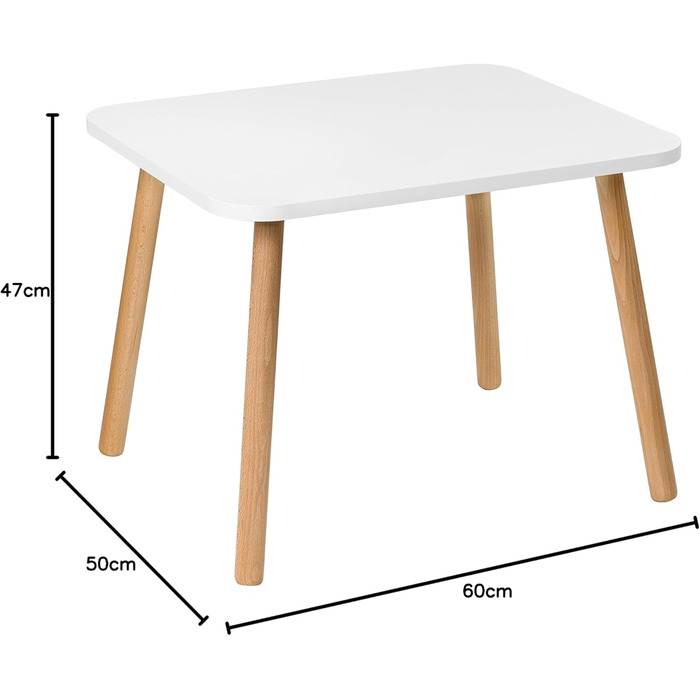 Дитячий стіл, дерев&39яний стіл для дитячої кімнати 50 x 60 x 47 см, подарунок для дітей віком 2, 3, 4, 5, 6, 7 років, меблі для самостійного складання - стіл для дітей