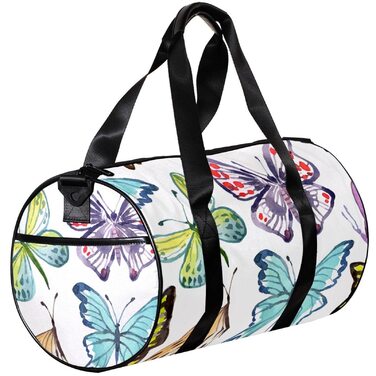 Спортивна сумка, маленька дорожня сумка, сумка для йоги, акварельний принт та метелики, фітнес-сумка для активного відпочинку, ручна поклажа
