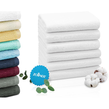 Набір з 6 рушників розміром 50x100 см - поглинаючі та м'які банні рушники білого кольору - з практичною вішалкою - можна прати до