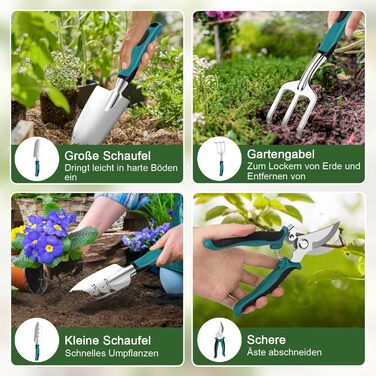 Набір садових інструментів Gartenwerkzeug, 22 предмети комплект для догляду за садом з органайзером-сумкою, ідеальний подарунок для садівників та садівниць