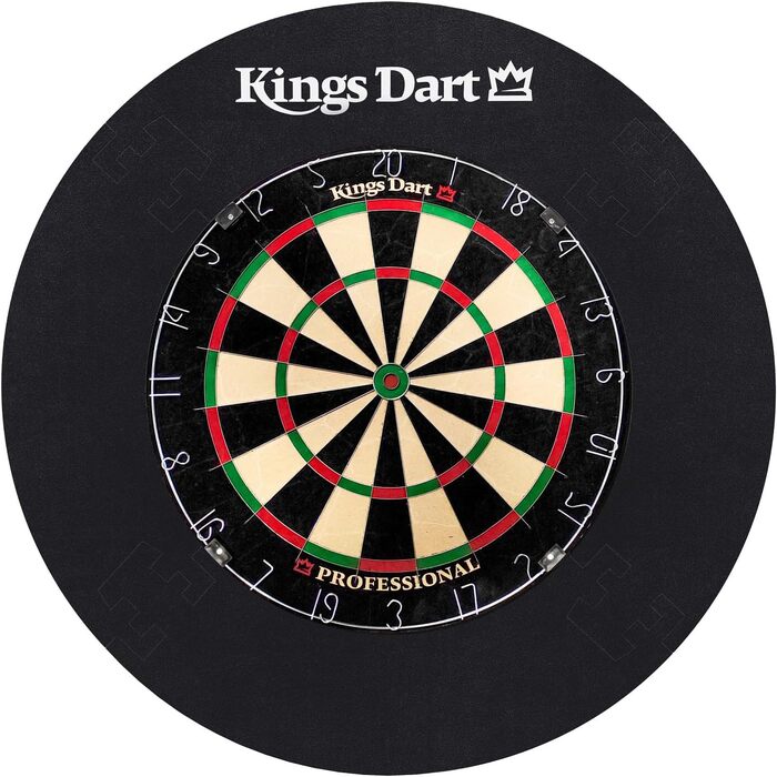 Професійний набір дротиків Kings Dart Високоякісна мішень для дротиків із сизалевої сталі окантовка дротиків Тонка рамка поля для дротиків у формі павутини Турнірна мішень для дротиків згідно зі стандартом WDF Професійна якість (металеве кільце) Чорний