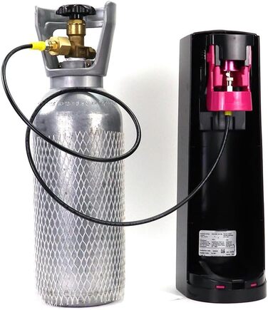 Шланг високого тиску ASOFTY Co2 1,5 м з манометром 3000 фунтів на квадратний дюйм, сумісний з Sodastream Duo, Crystal 3.0, Gaia, Art і Terra, підтримка більшого газового балона CO2 з бар'єром зворотного потоку Універсальний тип - з манометром