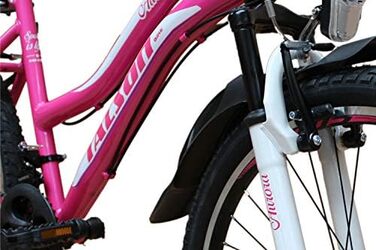 Гірський велосипед Talson 24 дюйми для дівчаток з ліхтарями та 21-швидкісною коробкою передач Shimano, рожевий