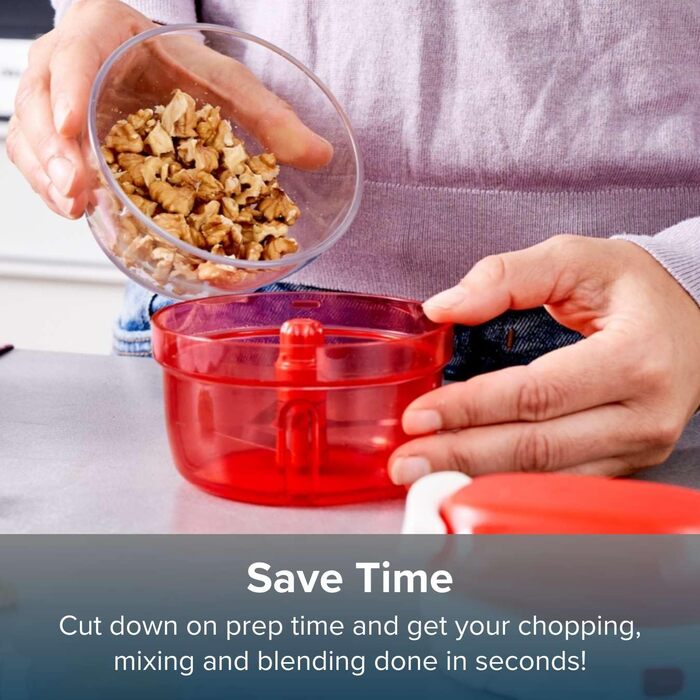 Ручний кухонний комбайн ємність 300 мл не потребує електроенергії ідеально підходить для подрібнення трав, горіхів, часнику, овочів аксесуари для