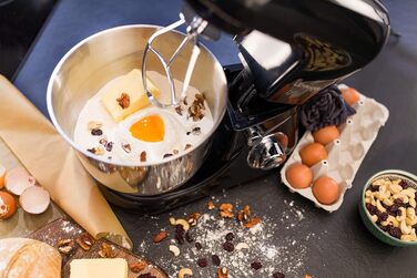 Планетарний кухонний комбайн Lehmann з чашею з нержавіючої сталі 5 л Багатофункціональний міксер 2200 Вт 6-швидкісна тістомісна машина Включаючи кришку для бризок, гачок для тіста та віночок