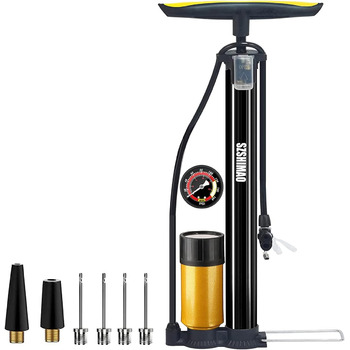 Велосипедний насос високого тиску SZSHIMAO, 160 PSI з клапанами Presta та Schrader, велосипедний повітряний насос з голкою для м&39ячового насоса для велосипедів та баскетбольних м&39ячів, з лічильником Gold Велосипедний насос високого тиску SZSHIMAO, 160 PSI з клапанами Presta та Schrader, велосипедний повітряний насос з голкою для м&39ячового насоса для велосипедів та баскетбольних м&39ячів, з лічильником Gold