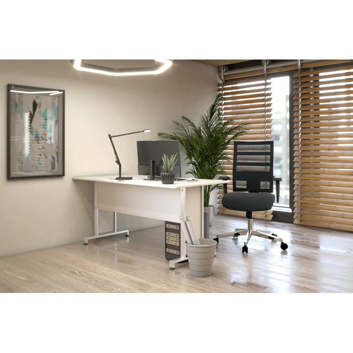 Ергономічне офісне крісло, стілець для роботи, включаючи регульовані по висоті підлокітники, сітчастий чохол, оббивна тканина, чорний колір. Чорний/чорний із чорною сітчастою спинкою.