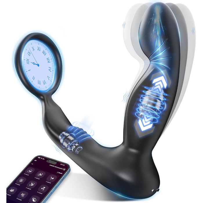 Фалоімітатор для чоловіків Defomy, з вібрацією простати та ерекційним кільцем, 9 режимів вібрації