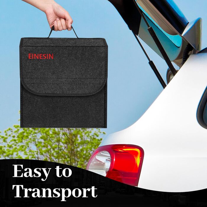 Органайзер для автомобіля Einesin, сумка для багажника з фетру з кріпленням на липучках, автоаксесуар для інструментів та автохімії, органайзер у багажник (30 * 15 * 30 см - )