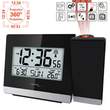 Годинник проекційний Technoline WT536 Black (WT536)