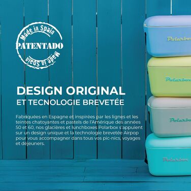 Портативний кулер Polarbox міні-кулер 20 л, пляжний кулер, маленький портативний кулер, вінтажний, регульована ручка, кулер Polarbox, портативний міні-кулер 20 л фіолетового кольору, помаранчевий