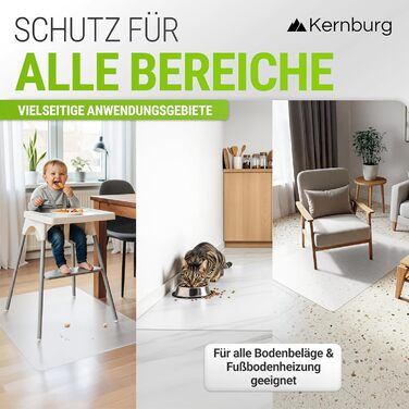 Захисний килимок для офісних стільців прозорий килимок для ламінату, паркету та плитки нековзний, шумопоглинальний, ідеально підходить для домашнього офісу (90 x 120 см)