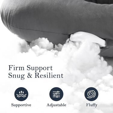 Амбушури для тих, хто спить на боці, більший вушний отвір для комфортного сну, регульовані амбушури з мяким чохлом, який можна прати ідеально підходять для догляду та підтримки проколотих вух (сірі)