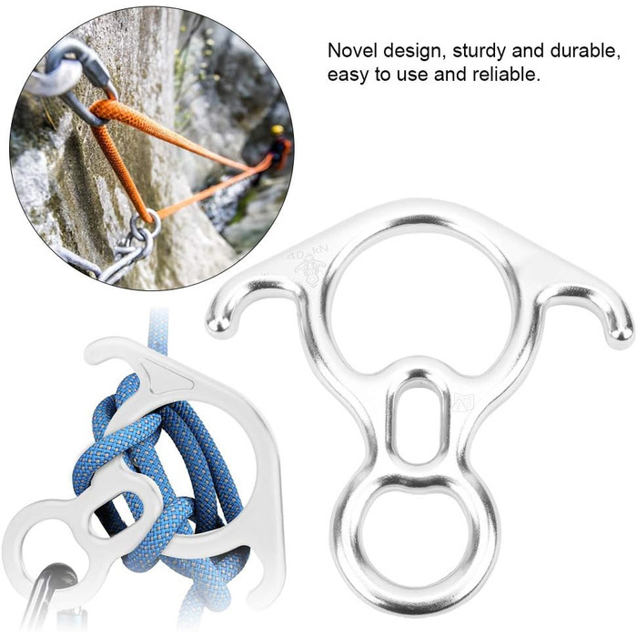 Спускний механізм, алюмінієвий спускний механізм 32KN Figure 8 для спуску та скелелазіння