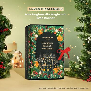 Різдвяний календар косметики та краси Yves Rocher - Подарунок із 24 сюрпризами догляд за обличчям, макіяж, догляд за тілом, догляд за волоссям та парфуми - Різдвяний календар для жінок Обмежений вибір косметики A - Тут починається магія