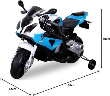 Дитячий електричний мотоцикл BMW S 1000 RR JT528 Ліцензійний -12 Вольт 7 AH акумулятор - 2 x 12 Вольт 35 Вт двигун - Електричний м