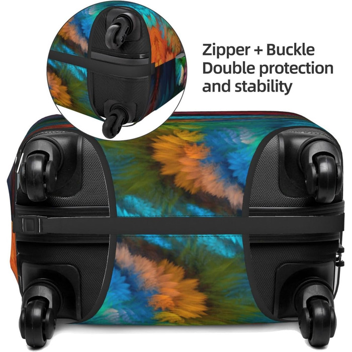 Чохол для валізи абстрактний кольоровий, міцний захист для багажу, підходить для валіз розміром 45.7-81.3 см, малий розмір, Чорний