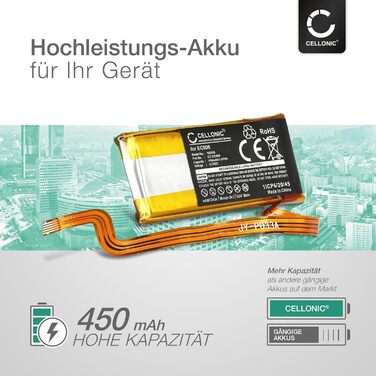 Батарейка для MP3-плеєра, сумісна з Apple iPod 7-го покоління (Classic, кінець 2009 р.) - A1238-16 (3,7 В, 450 мАг) Набір інструментів