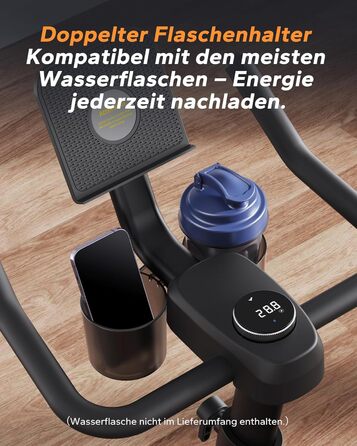 Велотренажер MERACH з регульованим опором, тихий домашній тренажер з покращеним світлодіодним монітором, тримачем для планшета, велотренажер для кардіотренувань вдома, спеціальний додаток, до 136 кг, чорний