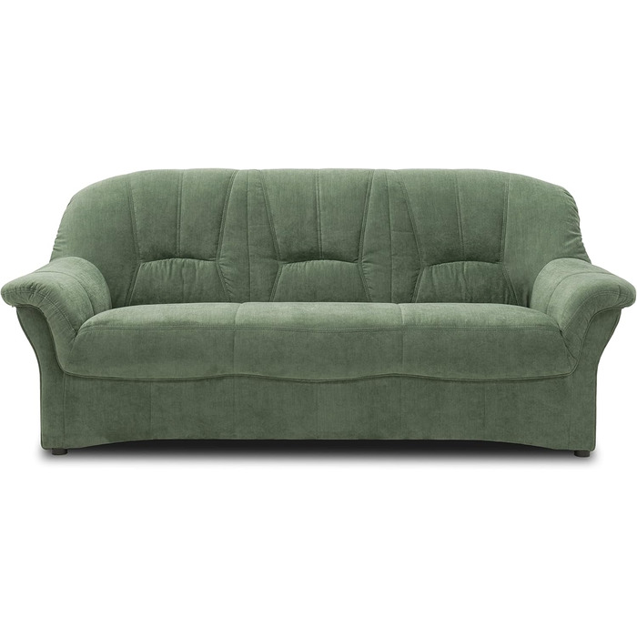 Колекція DOMO. Диван Bahia FK, 3-місний диван з пружинною оббивкою, диван з пружинною оббивкою в класичному дизайні, 3-місний, м&39які меблі 200 x 57 x 91 см (Ш x Г x В), зелений Зелений 3-місний