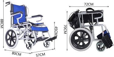Надлегке складне легке інвалідне крісло, транзитне інвалідне крісло, гальмо на ручках, подорожнє крісло колісне для інвалідів та людей похилого віку, підставка для ніг a
