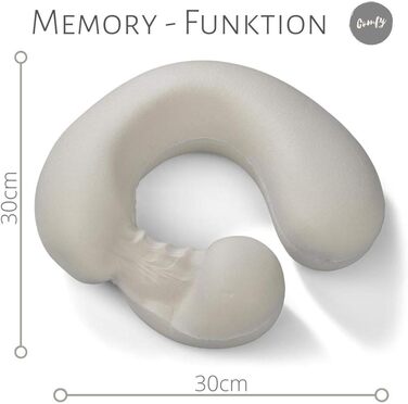 Подушка для шиї із застібкою-кнопкою Підтримка шиї Ролик для шиї Дорожна подушка Наповнювач з піни з ефектом пам&39яті Можна прати - Знімний чохол Сірий