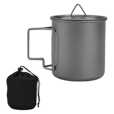 Легкий металевий кухоль з складною ручкою, посуд для пікніка та подорожей, 550 мл