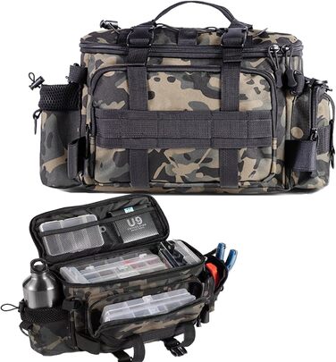 Рибальська сумка YUEMING, рибальська сумка для рибалки, чохол для рибалки Сумка для форелі рибальська з м&39яким плечовим ременем і ручками для перенесення, сумка для рибалки, універсальна сумка, сумка для коропа для рибалки камуфляжна