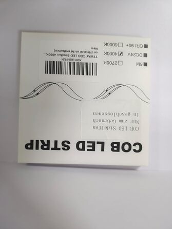 Світлодіодна стрічка TTWAY COB Тепла біла світлодіодна стрічка з 384 світлодіодами / м, CRI 93, DC24V, 8 мм роз'ємом Cob, рівномірним світлом, світлодіодною стрічкою для прикраси спальні (блок живлення не входить в комплект) (4000k, 5M)