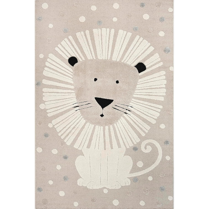 Килим Jungle Kids Килим для дитячої кімнати, дитячий килим, 3D ефект, простий у догляді, зносостійкий, лев, 80 х 150 см