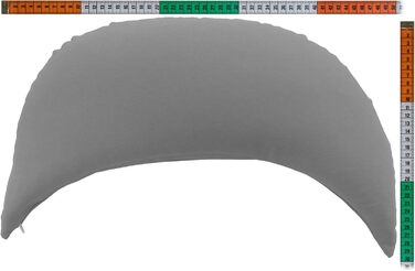 Подушка GIRAFFENLAND Crescent з органічною лушпинням проса, сірий колір - подушка з проса з додатковою органічною інкрустацією, органічне лушпиння проса плюс