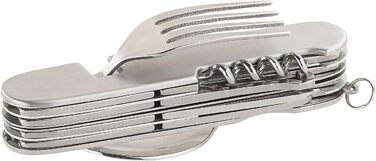 Міні-кишеньковий ніж Semptec Urban Survival Technology набір із 2 предметів, 14 складних столових приборів та кишенькового ножа з нержавіючої сталі (багатофункціональний, з виделками, роздільний, кишеньковий)