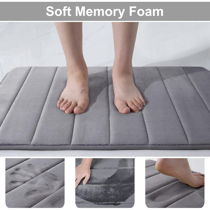 Килимки для ванної кімнати Homaxy Memory Foam Килимок для ванної кімнати поглинаючий нековзний килимок для ванної кімнати, що миєт