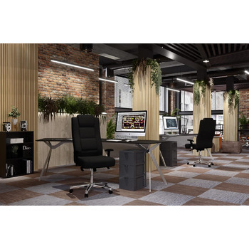 Крісло керівника Topstar Chairman 10 (регульовані по висоті підлокітники, шкіра, 64 x 63 x 120 см) чорне